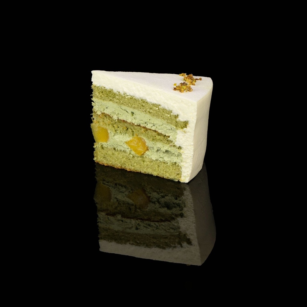 Matcha Fresh Cream Cake Slice
