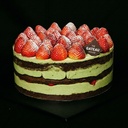 Strawberry & Matcha Fresh Cream Cake